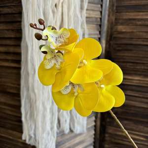 Orchidée Phalaenopsis en soie à 5 têtes, fleur artificielle imprimée en 3D réaliste, aspect haut de gamme, <span class=keywords><strong>tige</strong></span> unique, décoration de mariage et de maison - Product Image 5