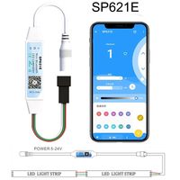 Contrôleur de bande LED numérique adressable SP621E Mini Pixel Strip 5V 24V WS2811 avec musique et contrôle via application Bluetooth