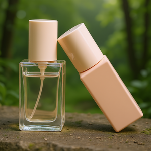 Glass Square Transparent <b>Empty</b> Lotion Pump <b>Bottle</b> For Cosmetic Foundation Liquid <b>Spray</b> Perfume - Product Image 3