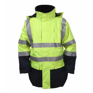 300D OxfordHeavy Duty Workwear Reflektif Keselamatan Jaket FR Tahan Api