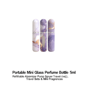 Portable <b>Mini</b> Glass Perfume <b>Bottle</b> 5ml Refillable Atomizer Pump Sprayer Travel-Friendly - Product Image 2