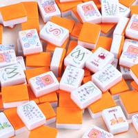 Ubin Mahjong Melamin Custom160 Bertema Bunga Parfum Musim Semi Mewah Berlapis Oranye Gaya Amerika