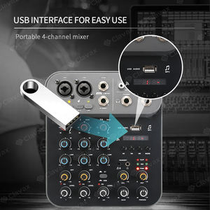 Clavax CLMC-G4B Console <span class=keywords><strong>de</strong></span> <span class=keywords><strong>mixage</strong></span> audio 4 canaux avec carte son intégrée BT USB pour l'enregistrement et le streaming - Product Image 3