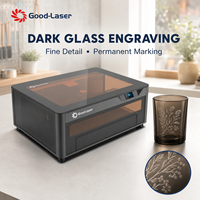 Machine de gravure laser de bureau fermée pour verre foncé, MDF, bois, papier avec refroidissement par air pour marquage permanent de détails fins