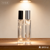 Botol Parfum Kaca Logo Kustom Siap Pakai 10ML 15ML Leher Crimping Bentuk Persegi Ramping dengan Pompa Semprot dan Sablon