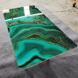 Dalles de pierre frittée à veinage vert or, grandes dalles de luxe en porcelaine, dalles de marbre, carrelage mural pour projet de villa, hôtel, décoration murale - Product Image 4