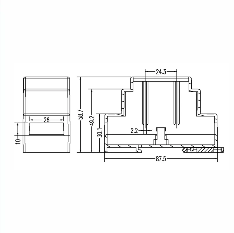 Caja de riel Din para equipos electrónicos, OEM, diseño personalizado, carcasas de plástico Pcb