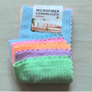 5パックマイクロファイバー小型スクエアタオルカットエッジレイジーラグ食器用ノンスティックオイルマルチカラーオプション工場 - Product Image 3