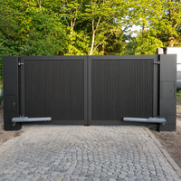 Puerta Corredera Eléctrica de Aluminio Personalizada con Control Remoto, Motor Automático, Tratamiento Térmico, Recubrimiento en Polvo Negro, Seguridad para Viviendas y Entradas de Autos