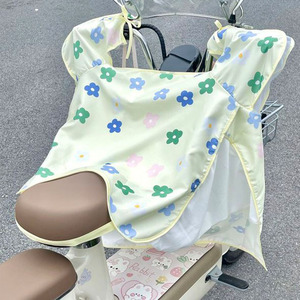 Funda de verano de seda helada para parabrisas de scooter UPF50+ con cojín de asiento, suave, refrescante, aislante del calor, protección UV para bicicleta eléctrica - Product Image 5