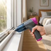 Aspirateur portable 3-en-1 sans fil ABS à aspiration et extraction, charge Type-C, pour voiture et maison, avec compression de sacs à vêtements
