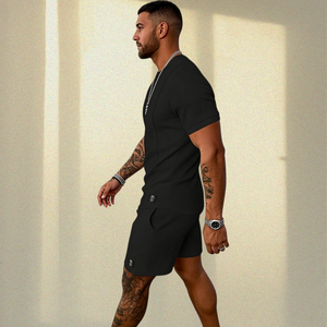 Conjunto Deportivo de Verano de Dos Piezas con Logotipo Personalizado de Fábrica, Pantalones Cortos y Camiseta para Hombre, Ropa Deportiva para Gimnasio - Product Image 2