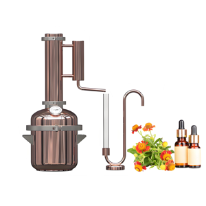 Distillateur d'huiles essentielles rétro en cuivre pur 8L Rose <span class=keywords><strong>Citron</strong></span> Lavande pour la maison, équipement de distillation d'hydrolat, machine à brasser - Product Image 1