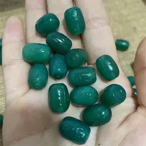 YL010 خرز من العقيق الأخضر بحجم صغير 10*14 ملم لصنع المجوهرات