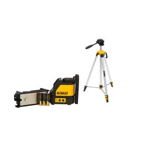 Niveau laser rotatif DeWalt à faisceau rouge avec trépied et batteries pour outils de mesure de précision - Product Image 1