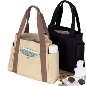 Bolsa de Mano de Algodón de Color Sólido Personalizable de Alta Calidad, Bolsa de Mano Extra Grande de Lona Premium - Product Image 1