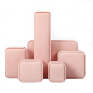 Boîte à <span class=keywords><strong>bijoux</strong></span> haut de gamme en similicuir PU de luxe avec couvercle pour collier et bagues - Product Image 3
