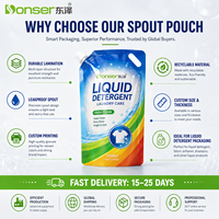 Pochette souple à bec verseur personnalisée, étanche, pour gel désinfectant, lessive liquide et savon – Vente directe usine