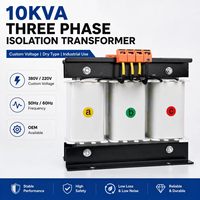 Transformateur d'isolement triphasé industriel 15 kVA 380 V vers 220 V à enroulement en cuivre pour alimentation de machines CNC et d'échographes