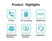 Téléphone IP d'entreprise Yea-link SIP pour caméra, média intelligent, Android, HD, VoIP