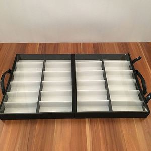 Étui de rangement portable noir de haute qualité pour lunettes, boîte à grille pour lunettes de soleil, 32 emplacements, présentoir à lunettes - Product Image 4