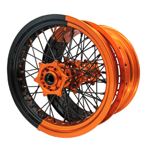 Nuevo producto barato anodizado bicolor negro y rojo llanta motocicleta ruedas <span class=keywords><strong>Super</strong></span> <span class=keywords><strong>Motard</strong></span> ruedas Set Supermoto ruedas - Product Image 5