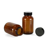 Verre brun large bouche scellé bouteille de réactif Capsule foncée poudre de grain de café bouteille séparée bouteille de stockage à base de plantes ambre chinois