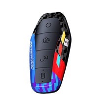 Coque de protection transpondeur de programmation de clés à distance en carbone pour voiture BYD Tang Qing style sport