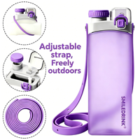 Bouteille d'eau pliable en silicone, échantillon gratuit, gourde de voyage portable pour le sport avec sangle réglable