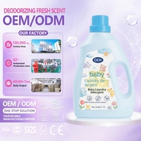 Lessive liquide adoucissante légère et parfumée pour vêtements, marque privée, pour nourrissons et tout-petits, 2L, formule anti-acariens