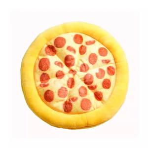 Kingtale Milieuvriendelijk Pluche Luxe Hondenkauwspeelgoed Nieuwigheid Piepend Pizza Eten Speelgoed Cartoon Stijl Ondersteunt Actief Bijten En Spelen - Product Image 1