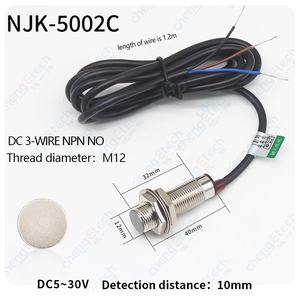 Módulo de sensor de lengüeta magnético abierto normal NPN de tres hilos, interruptor de efecto Hall de 12mm de diámetro, de 2, 2, 2, 2, 2 - Product Image 6