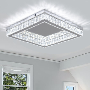 Moderne K9 Kristall Decken leuchte Quadrat 3D gedruckt Logo Französisch Design-Stil Neue moderne Home Dekorative Lichter für Schlafzimmer - Product Image 1