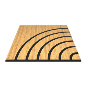 Pannello di parete acustica in poliestere 600 * onda 600 per decorazione interna impiallacciatura in legno di quercia naturale <span class=keywords><strong>Bubos</strong></span> Cimena Hall fonoassorbente - Product Image 2