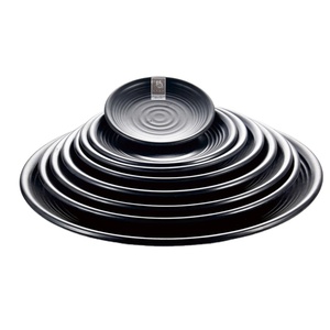 Usine de gros grande taille mat 10 pouces rond noir assiette en mélamine pour restaurants - Product Image 1