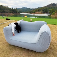 Canapé gonflable personnalisé avec housse en tissu olefine amovible, salon gonflable portable pour intérieur, extérieur, camping, patio, OEM ODM
