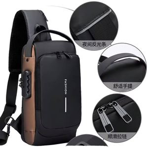 Sac de poitrine grande capacité avec serrure à code antivol, résistant à l'eau, nouveau sac bandoulière pour moto à coque rigide - Product Image 3