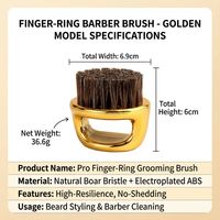 Brosse à barbe à anneau de maintien en poils de sanglier naturels, brosse à nuque de salon pour hommes, outil de toilettage, de coiffage et de nettoyage