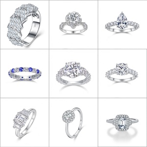 แหวนคู่เงินแท้ S925 ประดับ<span class=keywords><strong>เพชร</strong></span>โมอิสซาไนต์ VVS ดีไซน์หรูหราสำหรับผู้หญิง ขายส่งยอดนิยม เหมาะสำหรับเป็นของขวัญ - Product Image 3