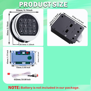Caja Fuerte Electrónica Digital Inteligente con Bloqueo de Seguridad, Desbloqueo por Contraseña para Caja Fuerte para Armas/Caja Fuerte/Bóveda, Función Antirrobo, Alta Seguridad - Product Image 6