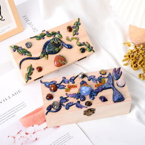 New Designed Crystal Wooden <b>Box</b> Creative Tumbled Crystal <b>Magic</b> <b>Box</b> Specimen Holder for Healing Decoration - Product Image 2