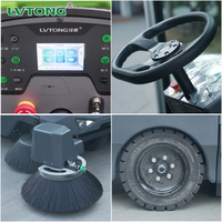 Balayeuse de voirie électrique avec 5 brosses et fonction de pulvérisation d'eau pour usage industriel extérieur