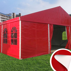 Bâche légère imperméable de tissu rouge blanc durable de PVC de panne d'électricité pour la tente et le <span class=keywords><strong>chapiteau</strong></span> de cadre - Product Image 1