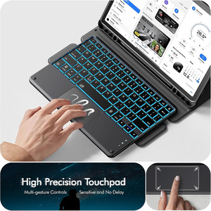 ทัชแพด<span class=keywords><strong>7</strong></span>สีเคสคีย์บอร์ดเรืองแสงเคสสำหรับ <span class=keywords><strong>Samsung</strong></span> <span class=keywords><strong>Galaxy</strong></span> <span class=keywords><strong>Tab</strong></span> S10 Lite/S10FE/S9/S9FE เคสขาตั้งแบบหมุนได้พร้อมคีย์บอร์ด - Product Image 5