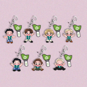 <span class=keywords><strong>Got7</strong></span> tour du lịch thế giới phim hoạt hình hình Acrylic Keychain thép không gỉ Keyring Jackson bambam Mark jinyoung ánh sáng thanh quyến rũ Keyring - Product Image 1