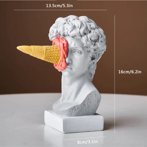 Salon Décor Sculpture Crème Glacée David Statue Artisanat Ornement Décor <span class=keywords><strong>Nordique</strong></span> <span class=keywords><strong>Mythologie</strong></span> <span class=keywords><strong>Grecque</strong></span> Figurine David Statue - Product Image 4