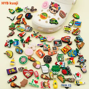 HYB kuaji Mexico New arrival shoe charms for shoe Texas style 2024 new styles wholesale custom mexican shoe charms