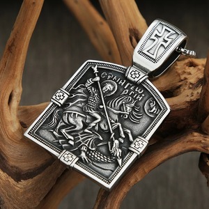 yunnique <b>Cross</b> Knight Pendant Tibetan Silver Men's Sweater <b>Chain</b> Gift Jewelry - Product Image 2
