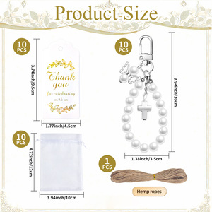 Recuerdos de Boda para Invitados, Llaveros de Perlas con Forma de Ángel, Tarjetas de Agradecimiento, Bolsas de Organza, Regalos y Decoraciones para Despedida de Soltera - Product Image 2