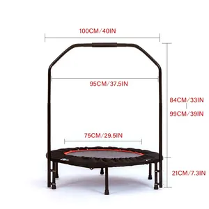 China Lieferant 40 ''Fitness Jumping Rebounder Falt trampolin mit verstellbarem runden Handlauf